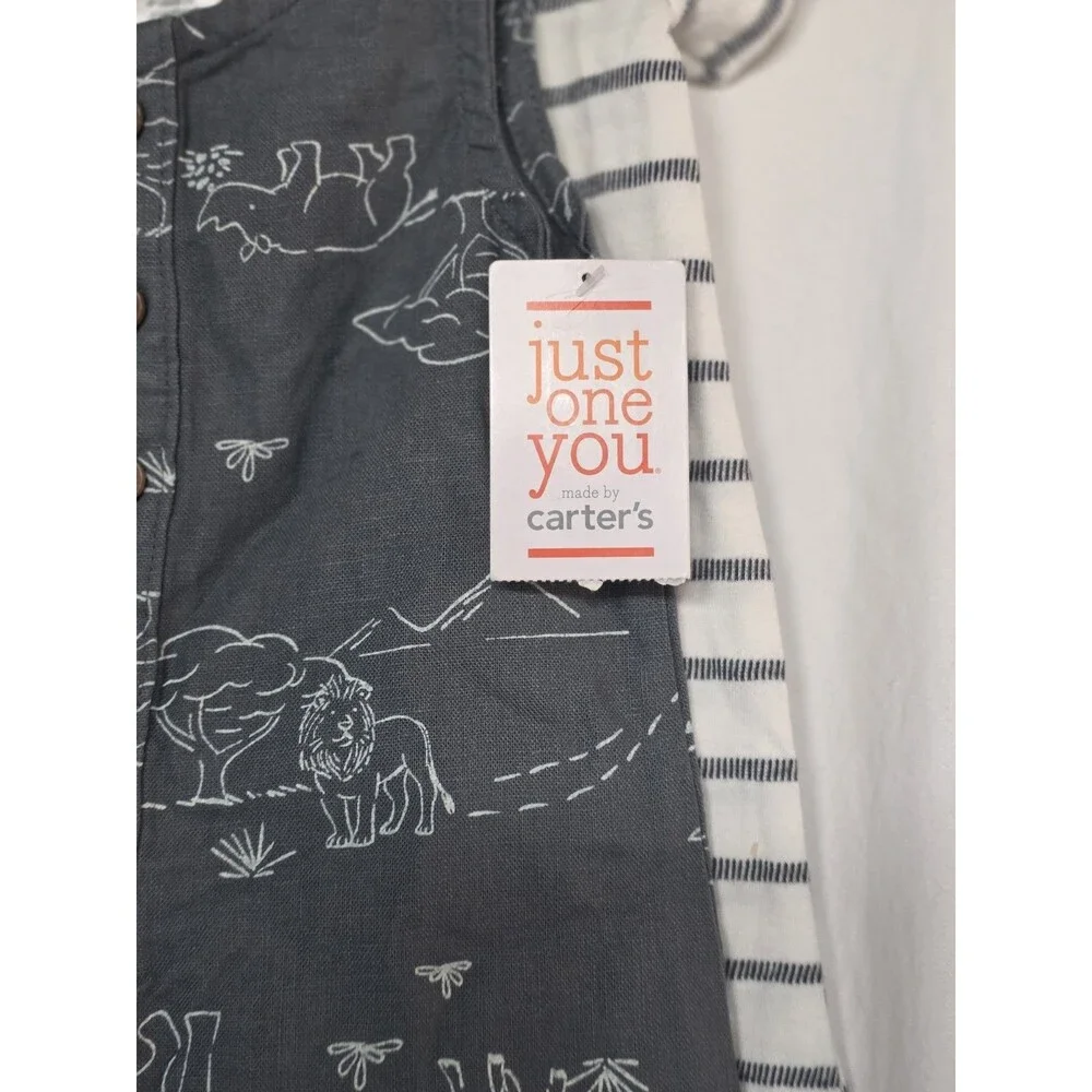 NWT Carter’s Just One You Baby Boy 2Pc Safari Romper Set 3M Jungle Animals